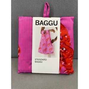 BAGGU Standard Baggu Reusable Shopping Bag Lobster Print Pink Nylon